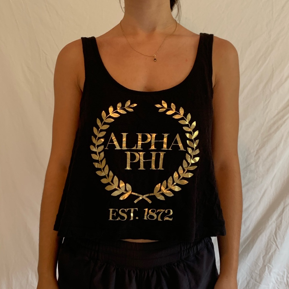 Alpha Phi black crop top